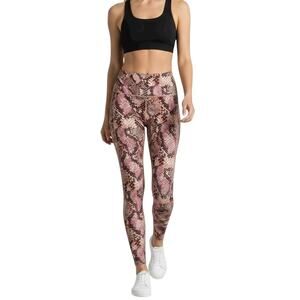 Old Navy Active Women's Elevate Leggings S Snakeskin Print Pink Go Dry High Rise